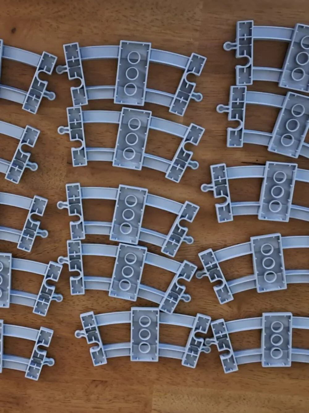 Lego Duplo Train Track Lot gray Curved, Straight, Switcher, crossing 21 Pieces